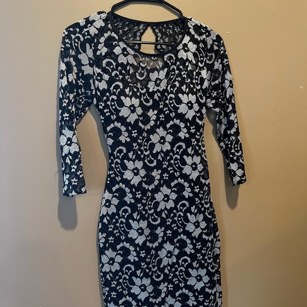 Black and White Floral Dress